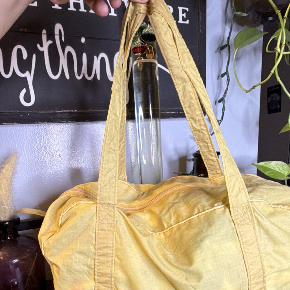 Vintage Avon Yellow Tote Bag with Zipper Accent Double Handles Solid Women - Picture 3 of 5